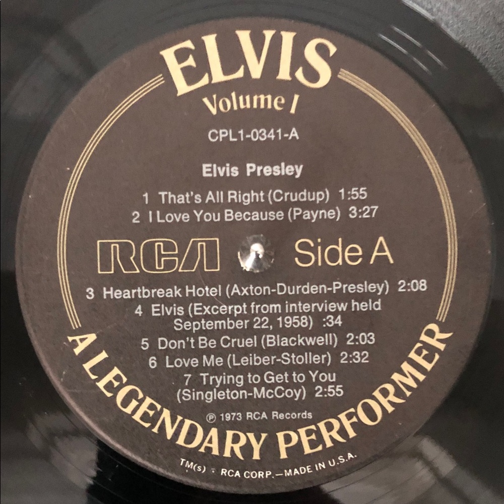 Elvis Presley Vinyl Album Elvis Volume 1